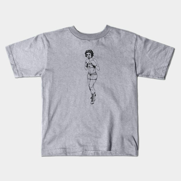 Boxing Babe! Kids T-Shirt by Herndy